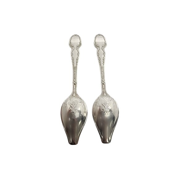 Set of 2 Tiffany & Co Broom Corn Sterling Silver Grapefruit Spoons w/Mono #15281 - Picture 2 of 10